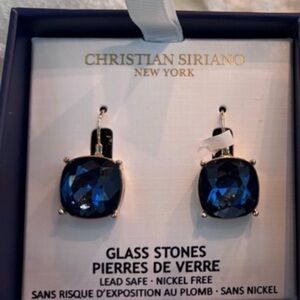 Christian Siriano Blue Stone Earrings
